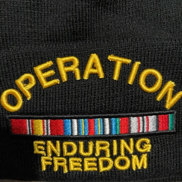 COPY - Operation Enduring Freedom Beanie Winter Cap Black - Picture 4 of 5